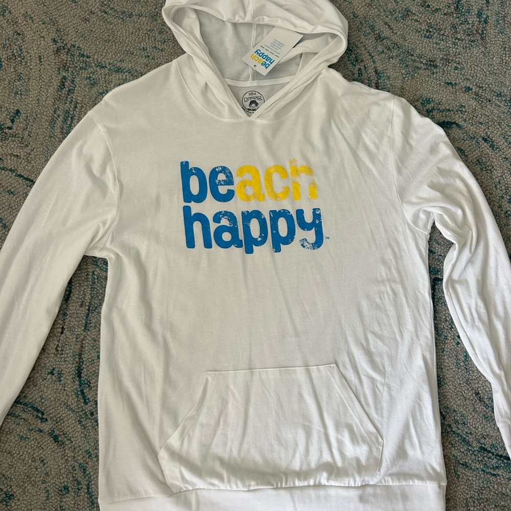 Beach Happy White Hoodie